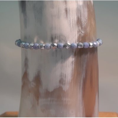 schuifarmbandje lichtblauw/ zilver schuifarmbandje lichtblauw/ zilver
